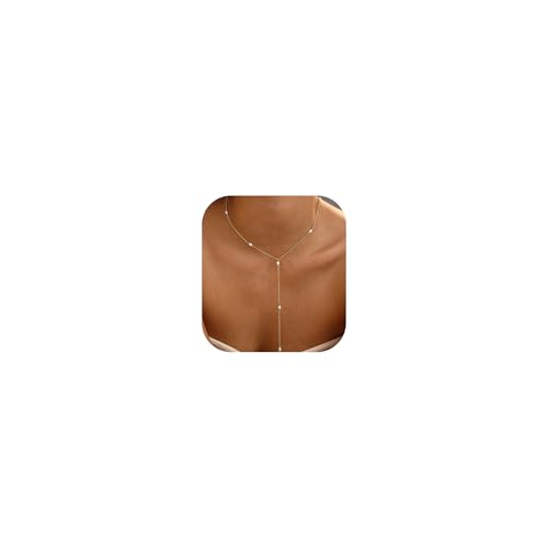 Fwlisesa Perlenketten für Frauen, zierliche Goldkette, 14 Karat vergoldet, Charm, CZ, Perlen-Anhänger, Halskette, einfache Goldperle, Choker-Halsketten für Frauen, trendiger Hochzeits-Damenschmuck Fwlisesa Perlenketten für Frauen, zierliche Goldkette, 14 Karat vergoldet, Charm, CZ, Perlen-Anhänger, Halskette, einfache Goldperle, Choker-Halsketten für Frauen, trendiger Hochzeits-Damenschmuck von Fwlisesa