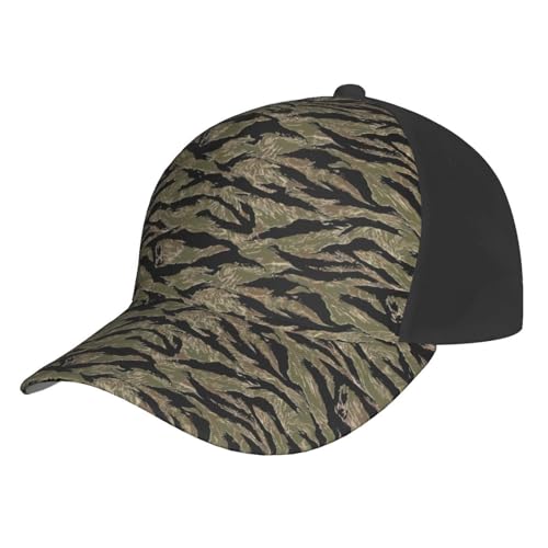Tiger Stripe Camo Print Fashion Baseball Cap Verstellbare Sportmodelle Klassische Freizeitmodelle, Tiger Stripe Camo, One size von Fxuyyok