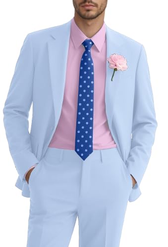 Leichte 2-teilige Herren-Anzugjacken, Freizeitkleid, Smoking, Jacke, Blazer, Hose, Sportmäntel, Hochzeit, Abschlussball, Party, Himmelblau, XS Leichte 2-teilige Herren-Anzugjacken, Freizeitkleid, Smoking, Jacke, Blazer, Hose, Sportmäntel, Hochzeit, Abschlussball, Party, Himmelblau, XS von Fxzpiodi