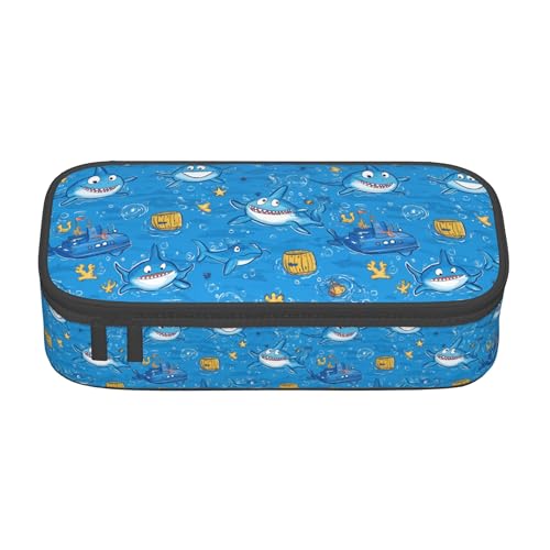 FyLybois Haifisch-Federmäppchen, großes Fassungsvermögen, multifunktional, Make-up-Tasche, Organizer für Büro, Universität FyLybois Haifisch-Federmäppchen, großes Fassungsvermögen, multifunktional, Make-up-Tasche, Organizer für Büro, Universität von FyLybois