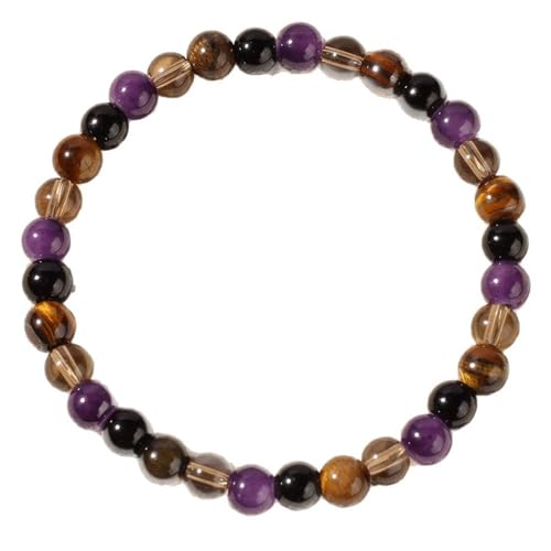 Armbänder für Frauen Kristallarmband mit positiver Energie für Männer und Frauen, handgefertigt mit Tigerauge-Stein und den täglichen Gebrauch, motivierender Schmuck Perlen Stretchschnur von Fycakly