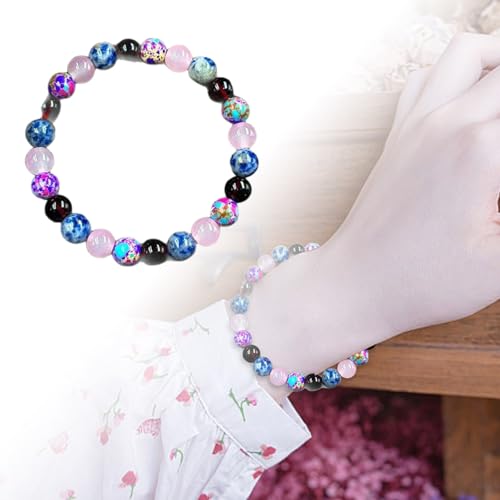 Damen Armband Naturstein-Kristall-Armband für Männer und Frauen, stilvoller Unisex-Schmuck mit handgefertigten Perlen für den Alltag, Boho von Fycakly