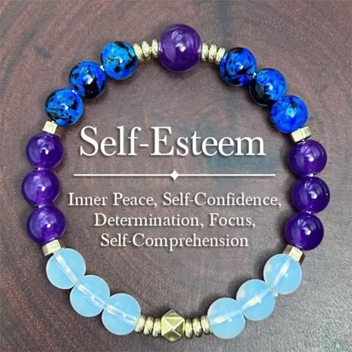 Damen Charm-Armband Stärkendes Amethyst-Opal-Armband für Männer und Frauen, Naturstein-Kristallperle, handgefertigter Schmuck für den täglichen Gebrauch, modisches Boho-Accessoire von Fycakly