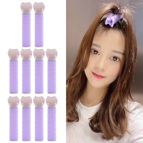 Flache Haarspangen für Damen Air Curling Haarwurzeln Styling Clip Selbstklebende Curling Haarspange (Purple, One Size) von Fycakly