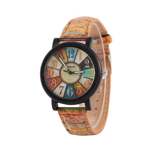 Fycakly Accessories Armband Advanced Roman Armbanduhr für Damen Luxus Damenuhren Worldtimer (Khaki, One Size) von Fycakly