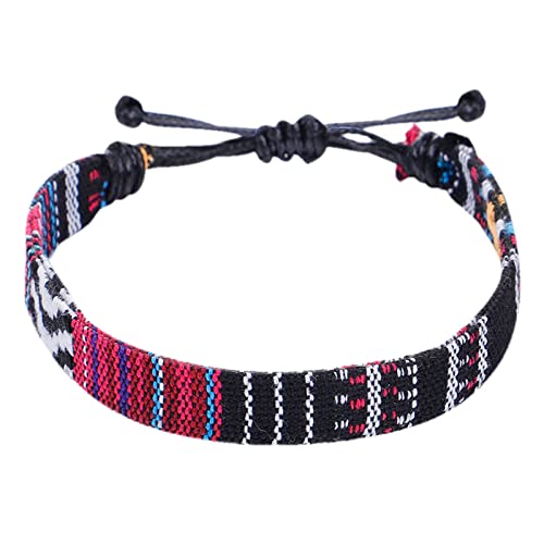 Fycakly Armband Damen Farbe Seil gewebt Armband verstellbar Boho Surfer für Männer Frauen dünne Seil handgefertigt Strand buntes von Fycakly
