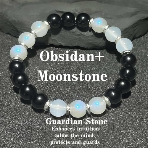 Fycakly Armband Damen Ketten Elegantes verstellbares Perlenarmband für handgefertigten Charm-Armreif mit Natursteinen im Boho-Stil, Schmuck für Sie von Fycakly