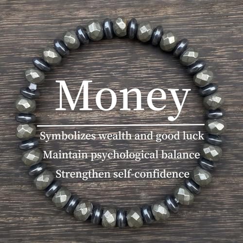 Fycakly Armband Damen Ketten Positive For Luck Unisex Messing & Eisenstein Elastisches Stretch-Perlenarmband für Männer und Frauen im Boho-Stil von Fycakly