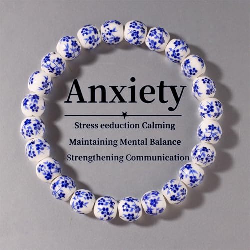 Fycakly Armband Damen Naturstein Perlen Armband für Männer Frauen Zen Meditation Energie verstellbare elastische Schnur von Fycakly