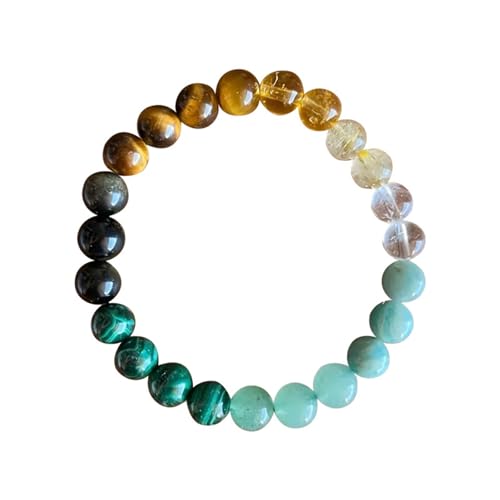 Fycakly Damen Armband Tigerauge Armband Handgefertigtes Perlen Elastisches Männer Und Frauen Grünes Paar von Fycakly