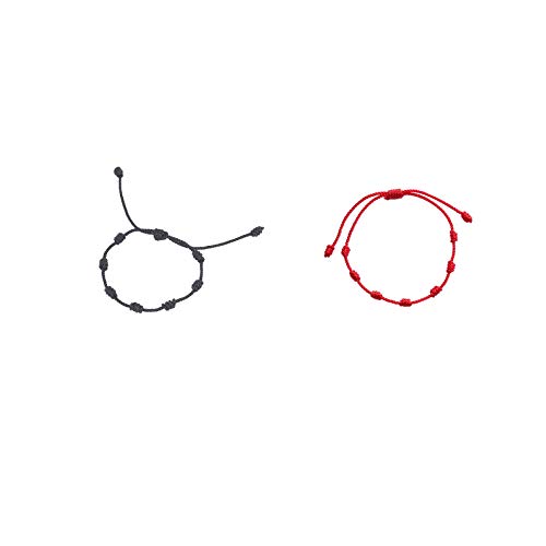 Fycakly Damen Charm-Armband Rotes kleines Armband-Seil für Liebhaber Größenverstellbare geknotete handgewebte Armbänder von Fycakly