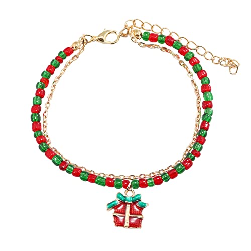 Fycakly Damen Charm-Armband Weihnachtsarmbänder Kreative Armbänder Glockenlegierungsarmbänder Weiße Kann die Größe des anpassen Damengeschenke Kinderarmbänder Weihnachtsbaum von Fycakly