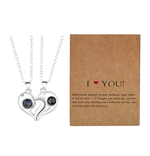 Fycakly Damen Halskette Liebeskette Valentinstagsgeschenk für Mädchen Halskette männlich weiblich Paar plus Karte Ich liebe dich mit einzigartigem Design Fycakly Damen Halskette Liebeskette Valentinstagsgeschenk für Mädchen Halskette männlich weiblich Paar plus Karte Ich liebe dich mit einzigartigem Design von Fycakly