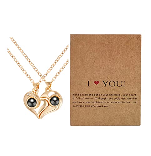 Fycakly Damen Halskette Liebeskette Valentinstagsgeschenk für Mädchen Halskette männlich weiblich Paar plus Karte Ich liebe dich mit einzigartigem Design Fycakly Damen Halskette Liebeskette Valentinstagsgeschenk für Mädchen Halskette männlich weiblich Paar plus Karte Ich liebe dich mit einzigartigem Design von Fycakly