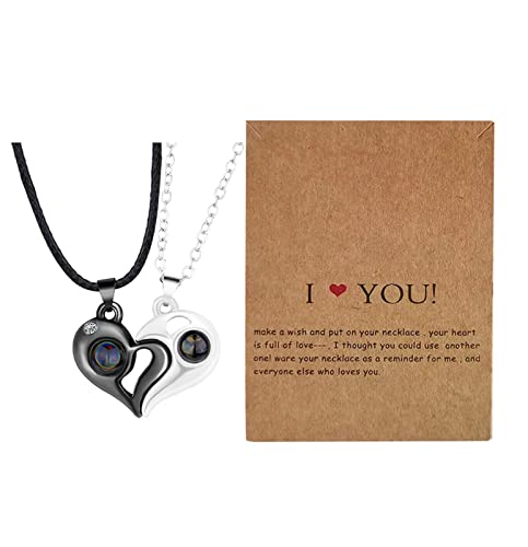 Fycakly Damen Halskette Liebeskette Valentinstagsgeschenk für Mädchen Halskette männlich weiblich Paar plus Karte Ich liebe dich mit einzigartigem Design Fycakly Damen Halskette Liebeskette Valentinstagsgeschenk für Mädchen Halskette männlich weiblich Paar plus Karte Ich liebe dich mit einzigartigem Design von Fycakly