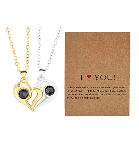 Fycakly Damen Halskette Liebeskette Valentinstagsgeschenk für Mädchen Halskette männlich weiblich Paar plus Karte Ich liebe dich mit einzigartigem Design Fycakly Damen Halskette Liebeskette Valentinstagsgeschenk für Mädchen Halskette männlich weiblich Paar plus Karte Ich liebe dich mit einzigartigem Design von Fycakly
