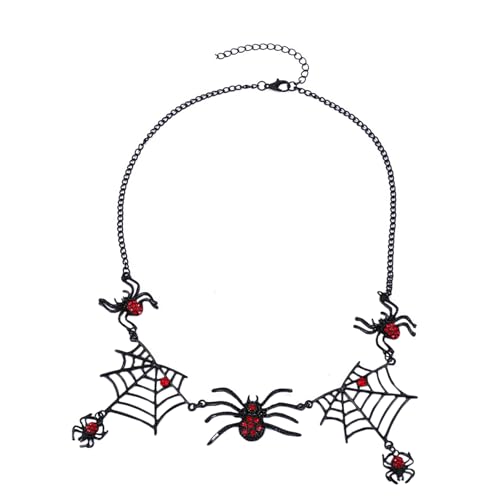 Fycakly Damen Halskette Ohrringe Ohren Halloween Party Kostüme Schmuck Edelstein Ohrringe Schmuck Sets Halloween Kostüme Legierung Schwarz von Fycakly