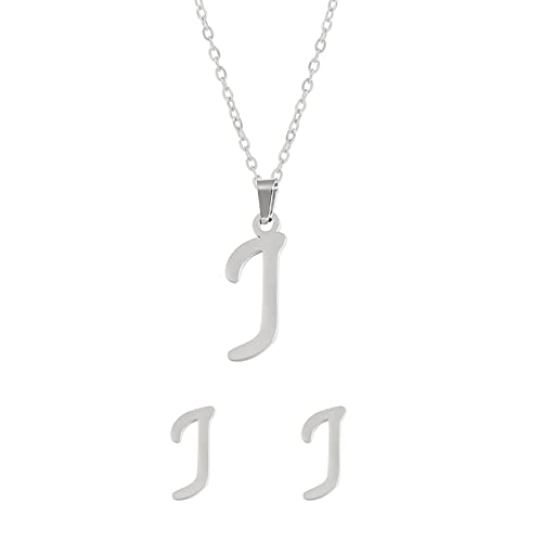 Fycakly Damen Halskette Stahl Set Schmuck Edelstahl Anhänger Schmuck Ohrringe Unisex englische Buchstaben nicht leicht zu verblassende Halskette Fycakly Damen Halskette Stahl Set Schmuck Edelstahl Anhänger Schmuck Ohrringe Unisex englische Buchstaben nicht leicht zu verblassende Halskette von Fycakly