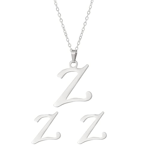 Fycakly Damen Halskette Stahl Set Schmuck Edelstahl Anhänger Schmuck Ohrringe Unisex englische Buchstaben nicht leicht zu verblassende Halskette Fycakly Damen Halskette Stahl Set Schmuck Edelstahl Anhänger Schmuck Ohrringe Unisex englische Buchstaben nicht leicht zu verblassende Halskette von Fycakly