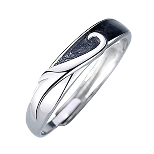 Fycakly Damen Mehrreihig Ring Ein Paar Silber Männer Frauen Leichter Luxus Senior Sense Design Liebespaar Ring von Fycakly