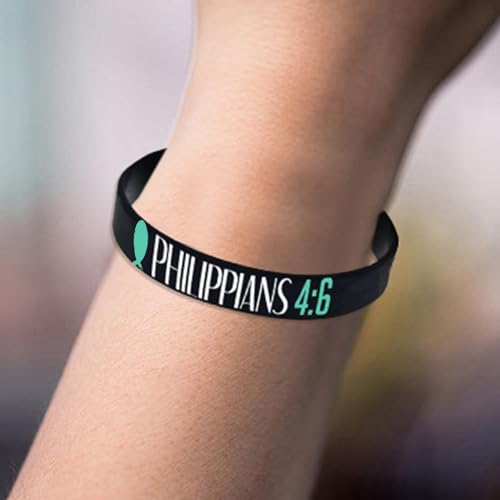 Fycakly Glitzerndes Bettelarmband Silikonarmband, Geschenk für Männer und Frauen aus Gummi, Frieden, Kraft, Freude, Positives und inspirierendes Inspirierendes Armband von Fycakly