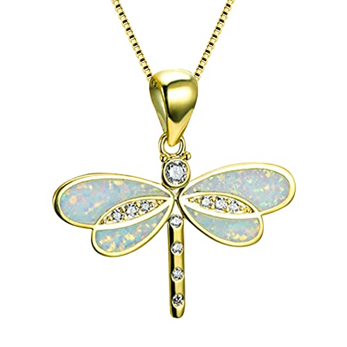 Fycakly Halsketten Fashion Exquisite White Analog Opal Damen Anhänger Halskette Schmuck von Fycakly