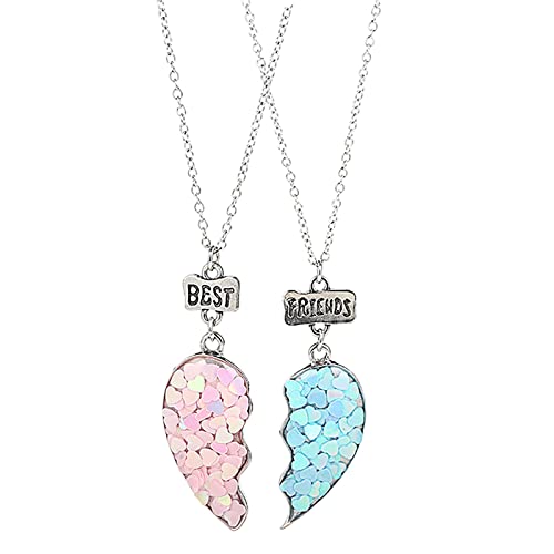 Fycakly Halsketten Geschenke Freundschaft For 2 Long-g Halsketten Geschenke Freund Entfernung Mädchen/Paar Abschlussgeschenk Be-st & Anhänger von Fycakly