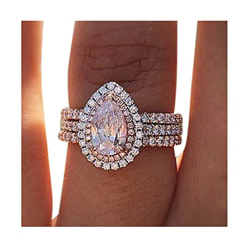 Fycakly Handgemachte Eheringe Verlobungsring Geschenke aus Stein weißer Luxusschnitt Dekor andererseits von Fycakly