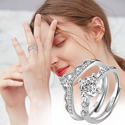 Fycakly Index weibliche Luxusöffnung Light Mode Diamant Finger Verstellbare kalte Verbindung Persönlichkeit Windring von Fycakly