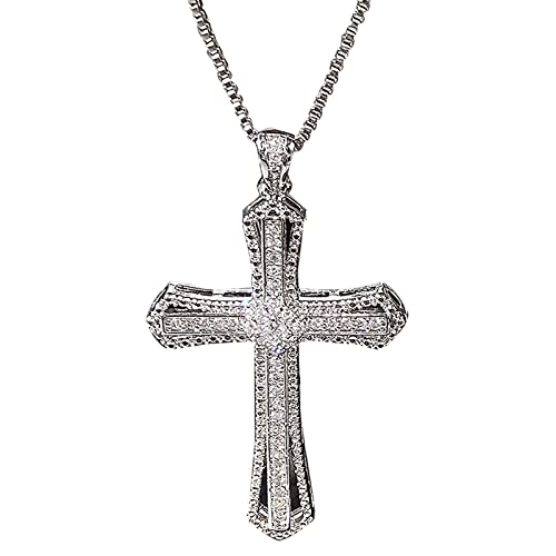 Fycakly Kette Damen Punk Kreuz Anhänger Halskette Damen Halskette von Fycakly