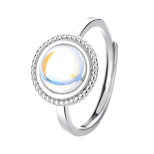 Fycakly Leichter Luxus Intarsien Ring Mode Beliebte Temperament Exquisite Offenen Zeigefinger Ring Weibliche Einfache Trend Damen (White, 1. 2cm) von Fycakly