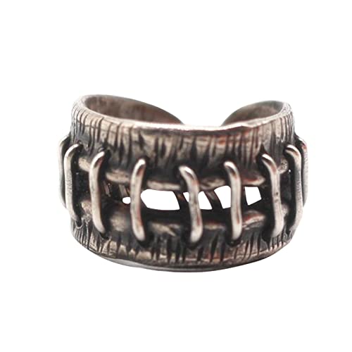 Fycakly Risse Gepatchte Ringe Unregelmäßige Formringe Individualisierte offene verstellbare Ringe Exquisite offene Europäische amerikanische Mode Herren- Breite Statement-Ringe für (Bronze, One Size) von Fycakly