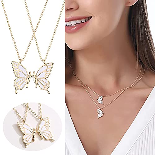 Fycakly Schmuck Freundschaftskette 2 Best Friend Halskette Geschenke für Mädchen Frauen Freunde Entfernung Geburtstagsgeschenke von Fycakly