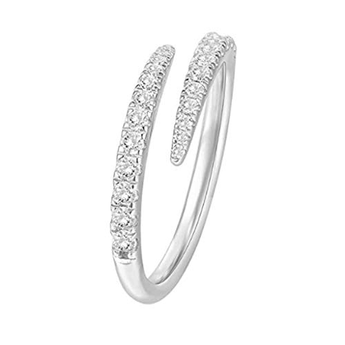 Fycakly Silber vergoldet Bohrer Zirkonia Open Band Ring von Fycakly