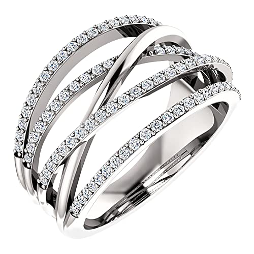 Fycakly Silberner Seidenseilknoten Liebespaar Schwanzring Personalisierter Diamantschmuck (White, 10) von Fycakly