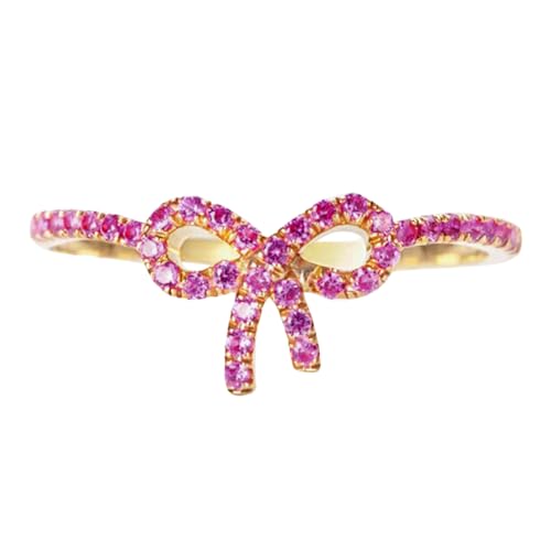 Fycakly Verlobungsring Damen Damen-Schleifenring als Geschenk 925er Silber von Fycakly
