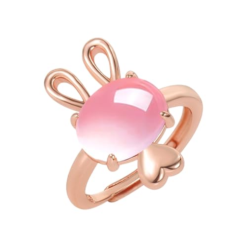 Fycakly Verlobungsring Damen Eleganter Hasenring, einzigartiges Design mit funkelndem natürlichem, ein dynamisches attraktives Accessoire für jeden von Fycakly
