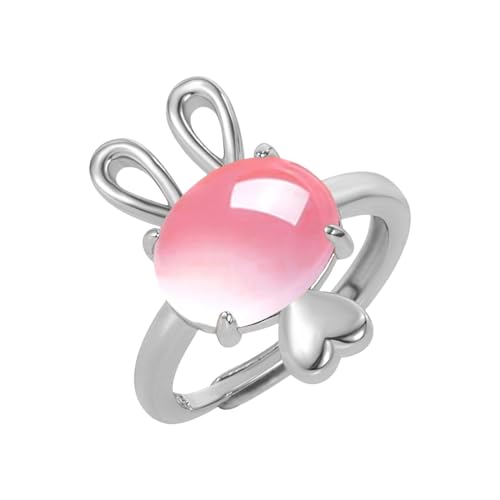 Fycakly Verlobungsring Damen Eleganter Hasenring, einzigartiges Design mit funkelndem natürlichem, ein dynamisches attraktives Accessoire für jeden von Fycakly