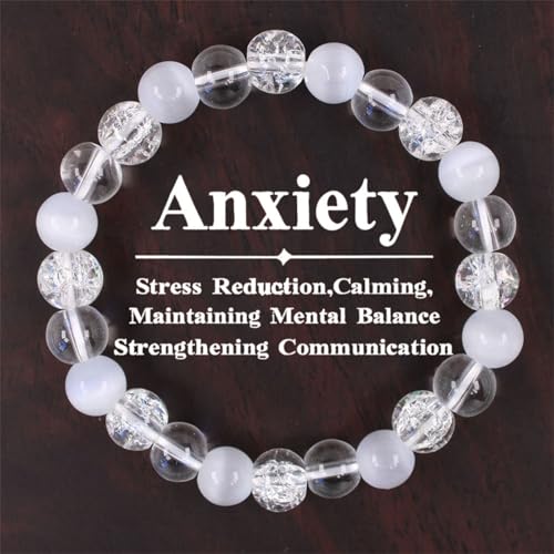 Gliederarmband Elastisches Armband aus Katzenaugenstein mit weißem Kristall für Männer und Frauen, positiver Energieschmuck für den täglichen Gebrauch und Stress von Fycakly