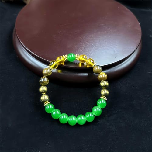 Glitzerndes Bettelarmband Naturstein-Kristall-Armband für Männer und Frauen, stilvoller Unisex-Schmuck mit handgefertigten Perlen,verstellbares Armband für den täglichen Gebrauch und lässiges Outfit von Fycakly