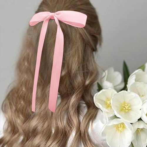 Haar Clips Damen Candy Color Ribbon Bow Haarspange Everything Mädchen Clip Clip Haarschmuck (One Size) von Fycakly