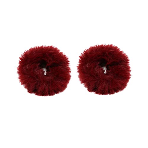 Haargummis Set aus Clip-Haarband, flauschiges Haarband, lockiges, elastisches Haarband, schöner 2-teiliger Haarschmuck, Mädchen-Pferdeschwanz (C, One Size) von Fycakly
