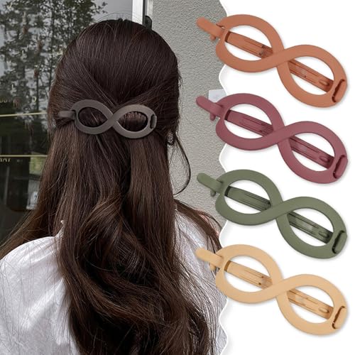 Haarspange Flach Clip 8-förmige Haarnadeln, starke, langlebige Haarnadeln für feines, dickes und langes Haar, französische ovale Haarspangen für Damen, Haar-Styling-Zubehör (1 (Orange, 15x5x4cm) von Fycakly