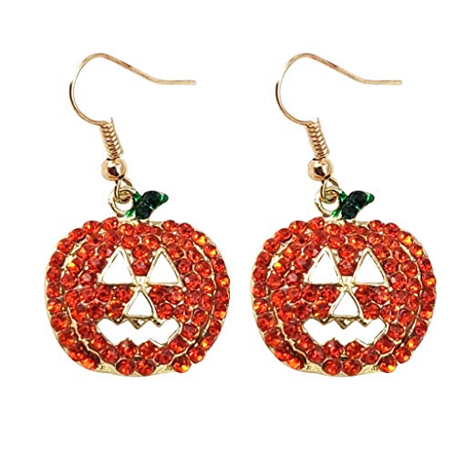 Halloween Schmuck Drop-Weihnachtsfeier Frauen Karnevalsschmuck Tropfenhaken Charm Ohrringe baumeln (Yellow, One Size) von Fycakly