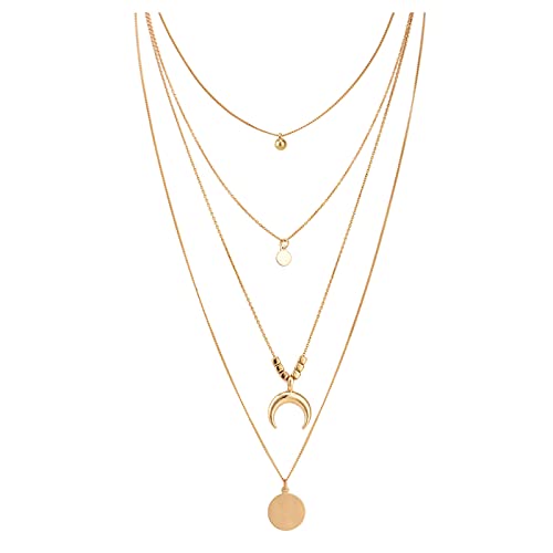 Halskette Damen Bar Layered Halskette Charm Pailletten Gold Anhänger Modeschmuck für Frauen Mädchen Geschenke von Fycakly