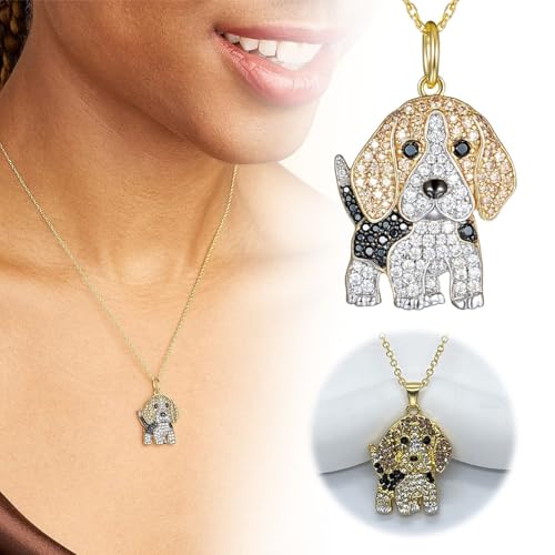 Halskette Damen Niedliche Halskette mit Anhänger, Legierung, Cartoon-Hund, Charm-Schmuck für Frauen und Mädchen von Fycakly