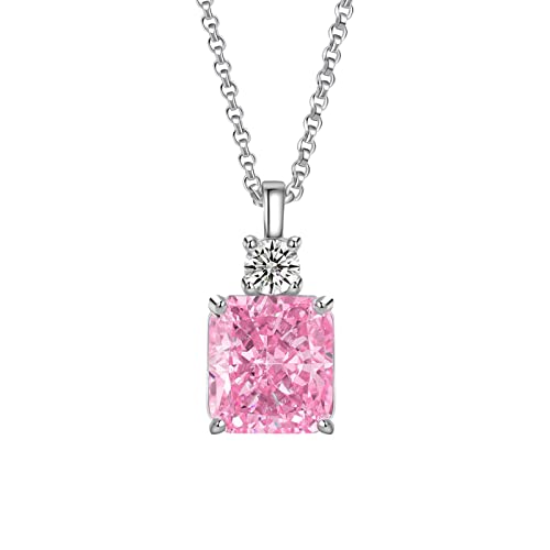 Halsketten Quadratischer Zirkon-Anhänger Halsketten für Frauen Gelb Rosa Blau Kristalle Geburtsstein Schmuck Geschenke für Frauen Freundin Weihnachten Muttertag Geburtstag Jahrestag Valentinstag von Fycakly