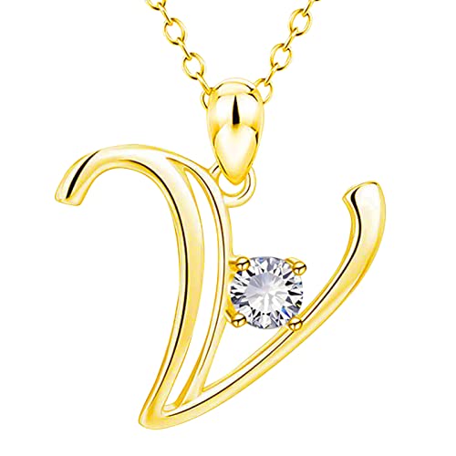 Halsketten Schmuck Kette Anhänger Namensketten Mädchen 2022 Englischer Buchstabe Unverzichtbar für Frauen Frauen Geschenk Valentinstag Mode Festival Weihnachten 26 Halsketten & Anhänger von Fycakly