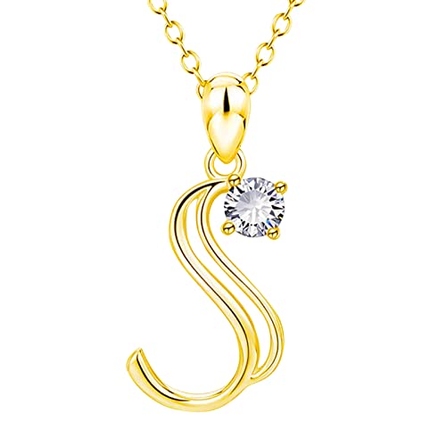 Halsketten Schmuck Kette Anhänger Namensketten Mädchen 2022 Englischer Buchstabe Unverzichtbar für Frauen Frauen Geschenk Valentinstag Mode Festival Weihnachten 26 Halsketten & Anhänger von Fycakly