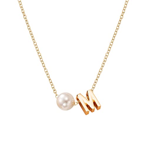 Kette 26 Initial Perlenkette für Frauen Silberketten für Frauen AZ 26 Alphabet Initial Halsketten Teen Girls Schmuck von Fycakly